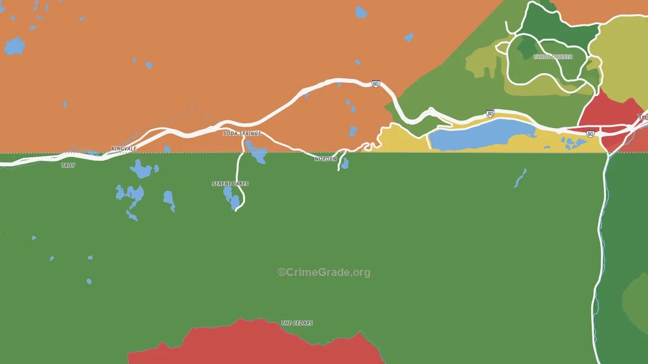 Norden, CA Map of Drug-Related Crime Rates