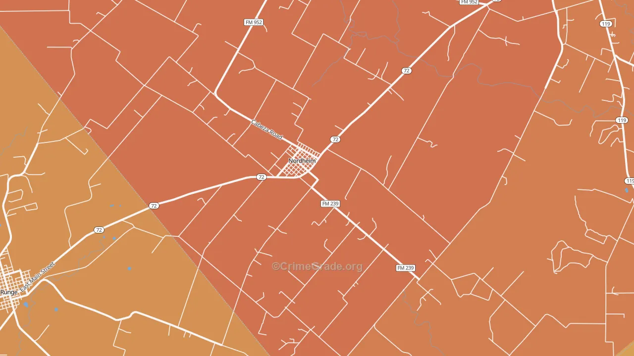 Nordheim, TX Map of Drug-Related Crime Rates