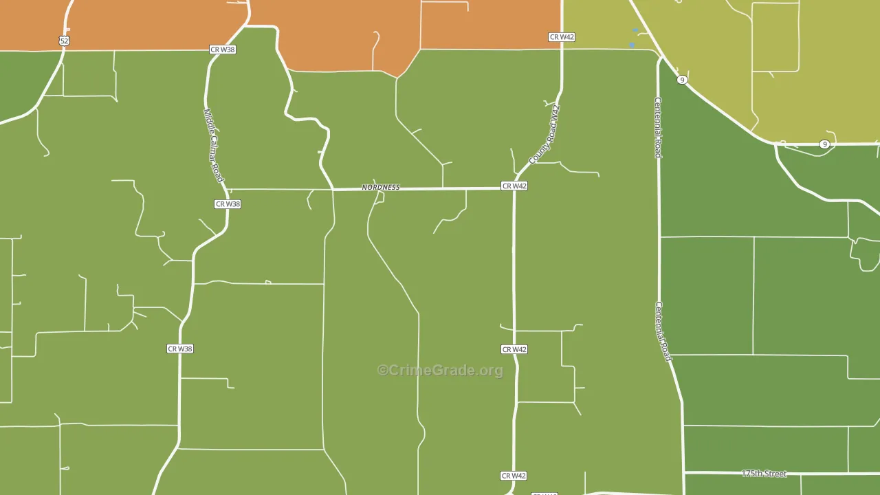 Nordness, IA Map of Drug-Related Crime Rates