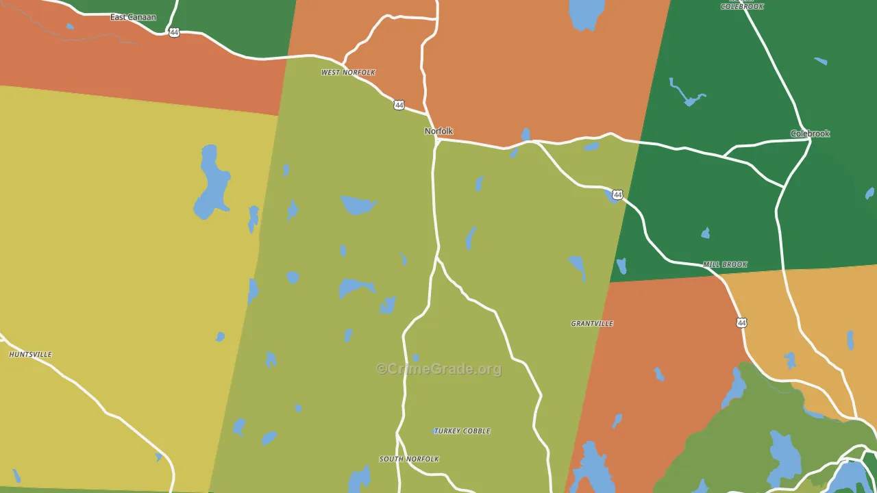 Norfolk, CT Map of Drug-Related Crime Rates