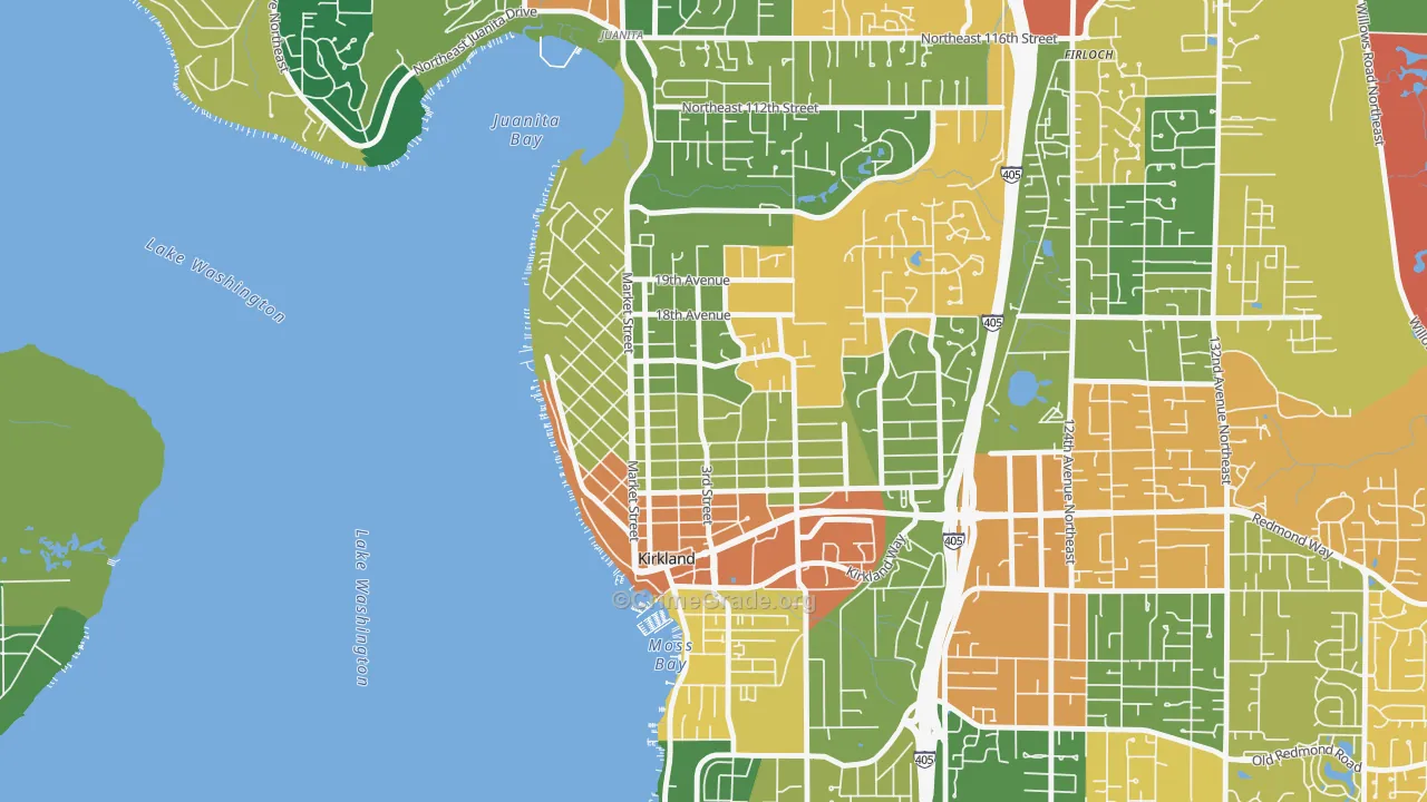 Norkirk, Kirkland, WA Map of Drug-Related Crime Rates