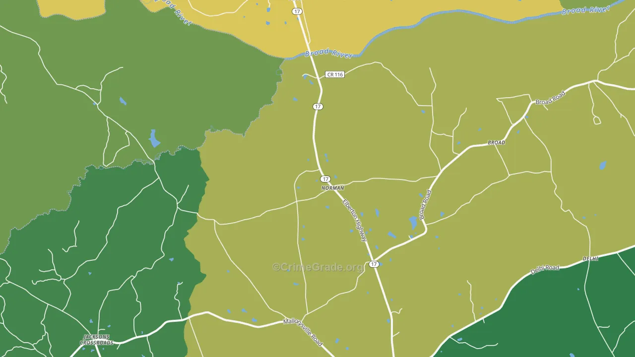Norman, GA Map of Drug-Related Crime Rates