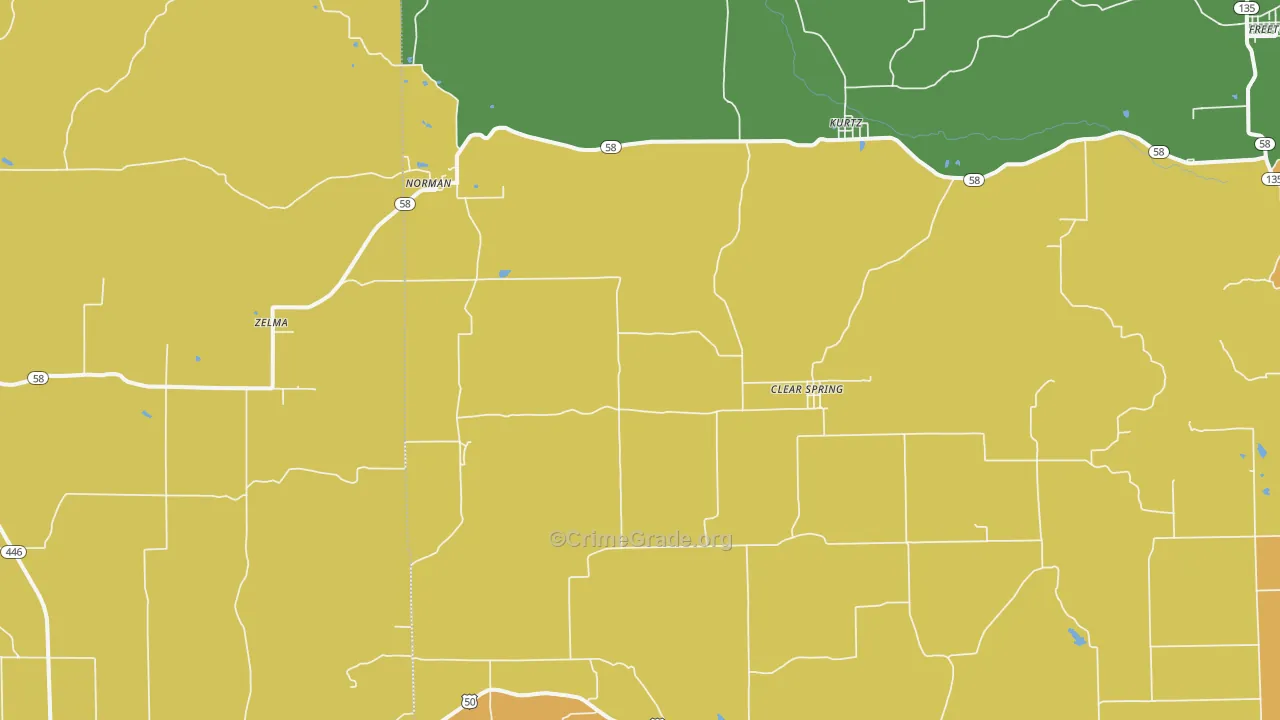 Norman, IN Map of Drug-Related Crime Rates