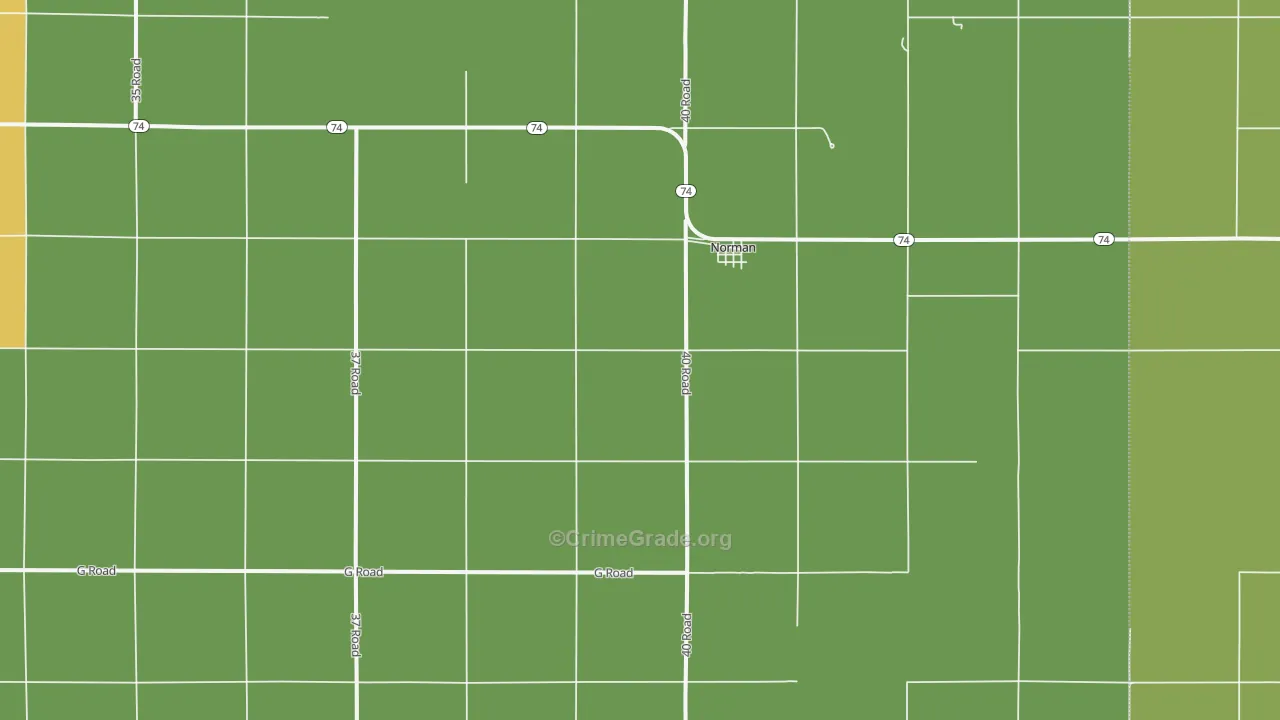 Norman, NE Map of Drug-Related Crime Rates