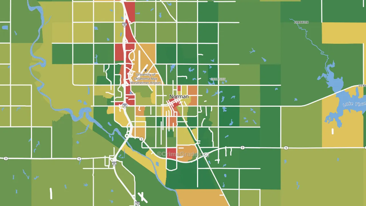 Norman, OK Map of Drug-Related Crime Rates