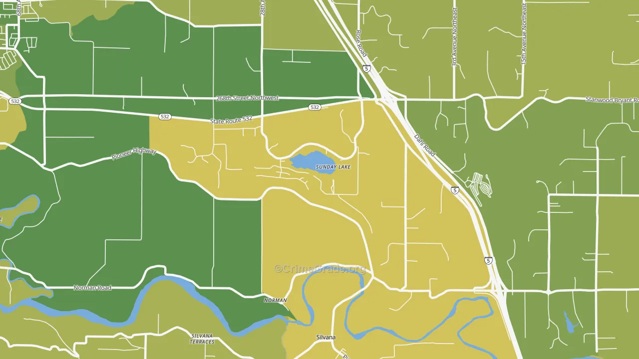 Norman, WA Map of Drug-Related Crime Rates
