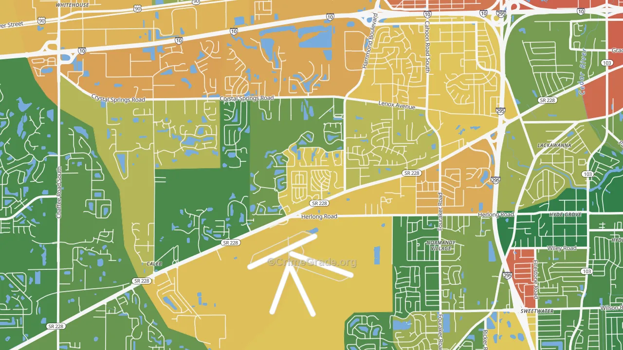 Normandy Estates, Jacksonville, FL Map of Drug-Related Crime Rates
