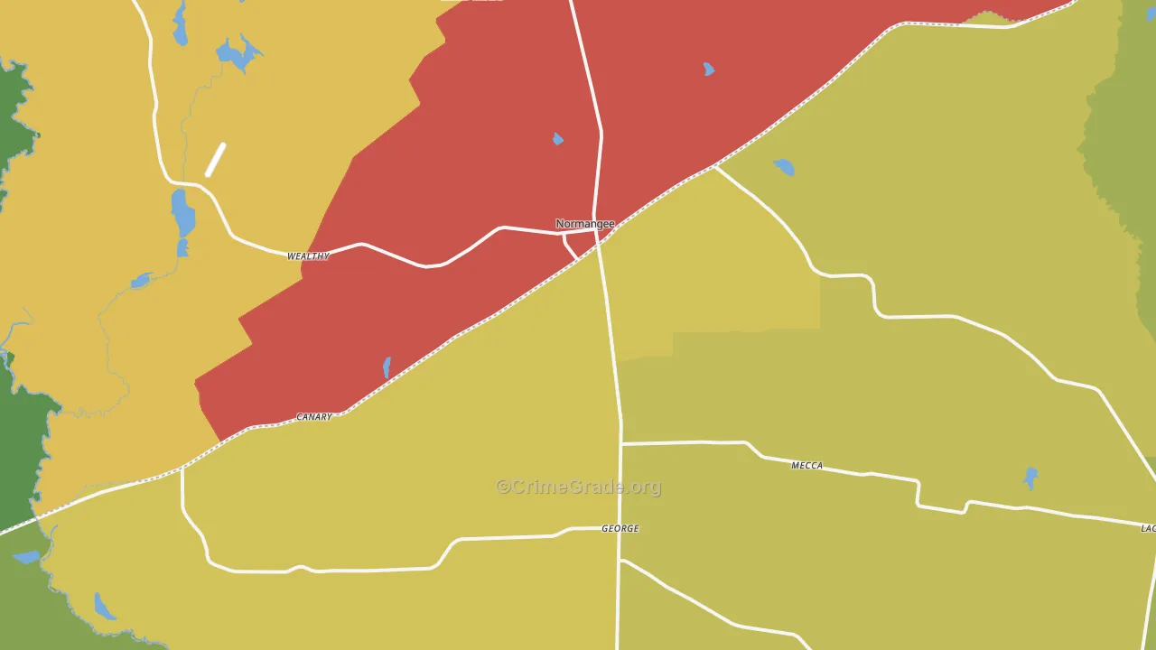 Normangee, TX Map of Drug-Related Crime Rates
