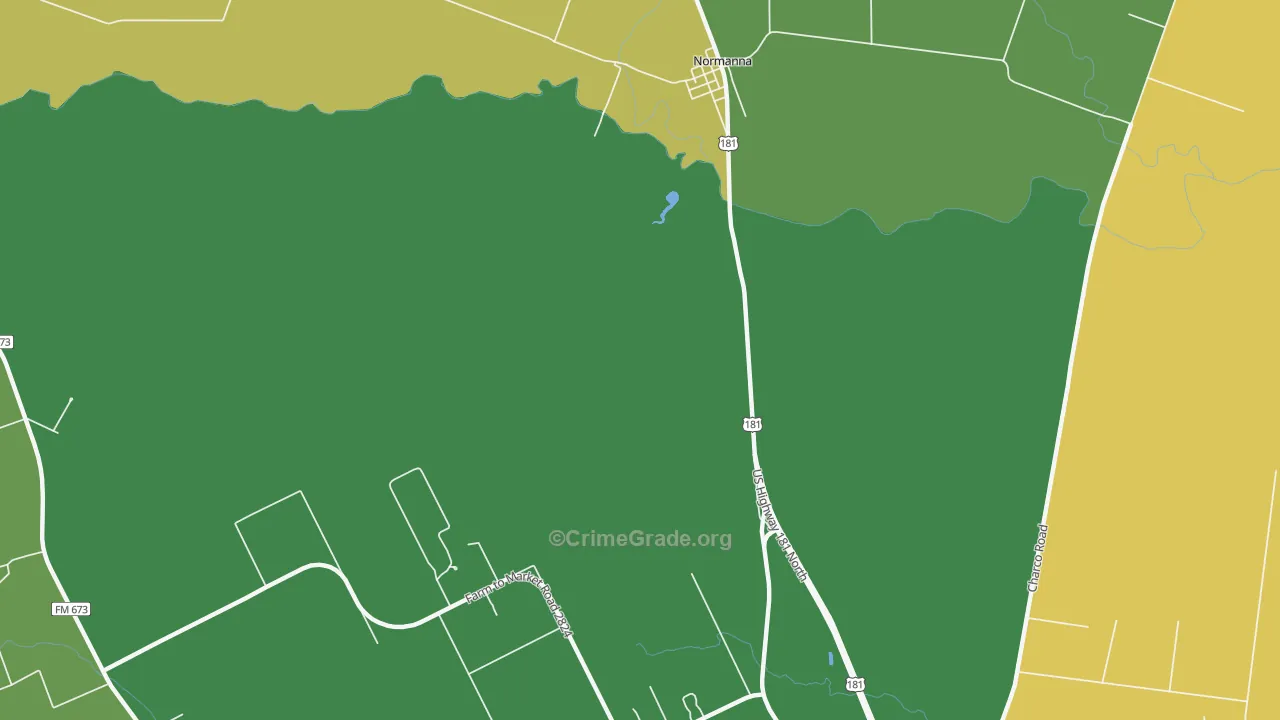 Normanna, TX Map of Drug-Related Crime Rates