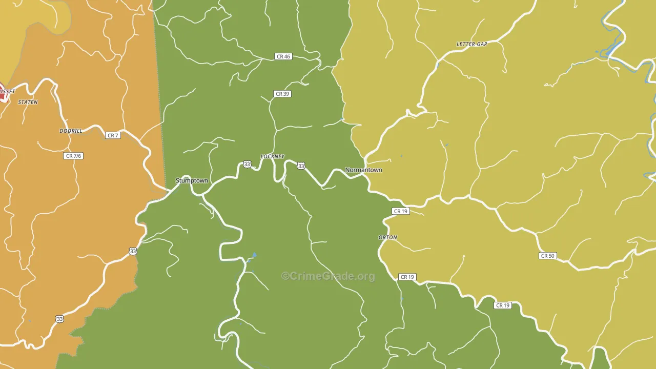 Normantown, WV Map of Drug-Related Crime Rates