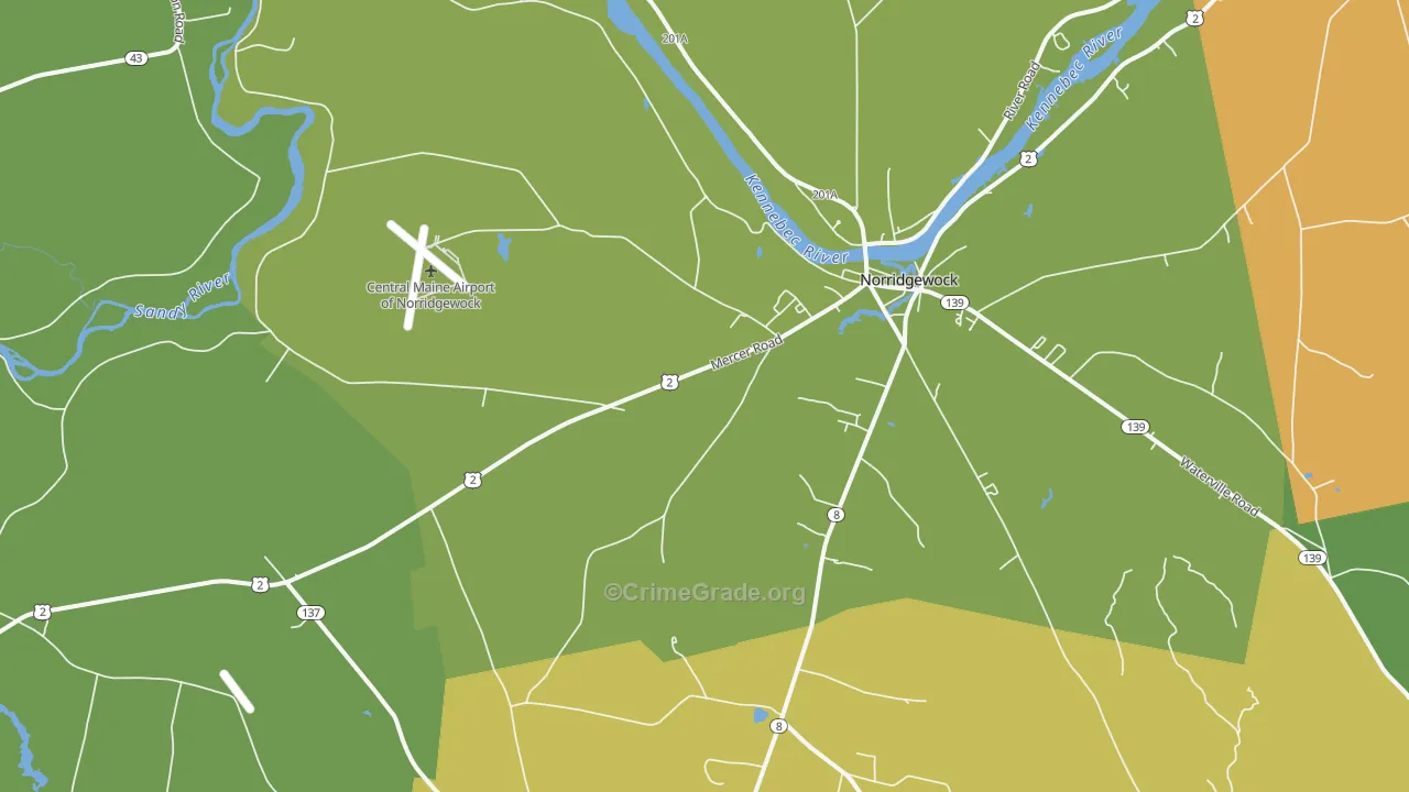 Norridgewock, ME Map of Drug-Related Crime Rates