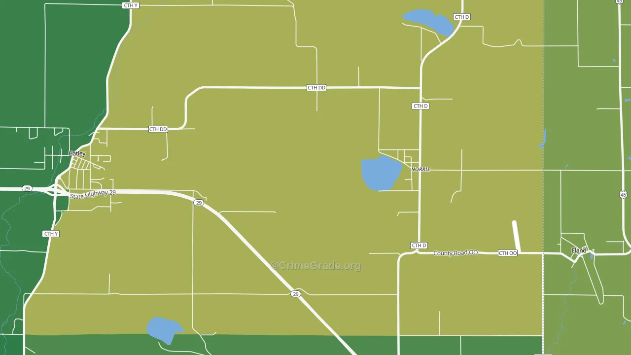 Norrie, WI Map of Drug-Related Crime Rates