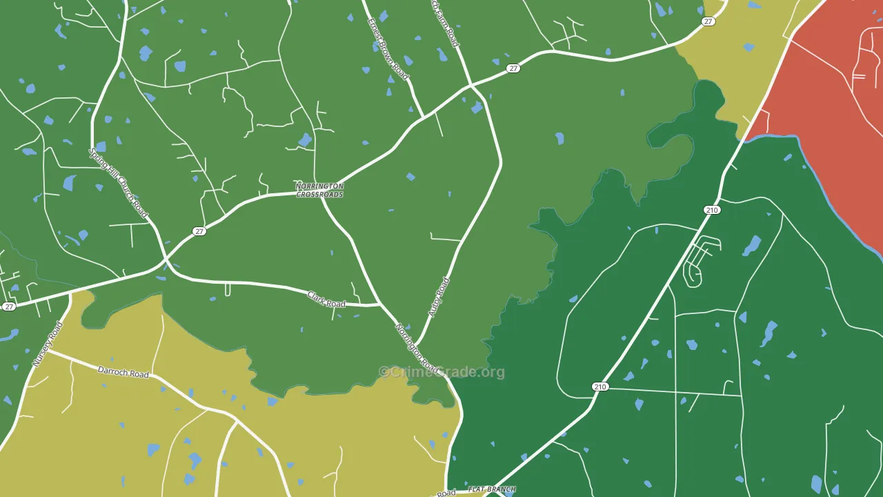 Norrington Crossroads, NC Map of Drug-Related Crime Rates