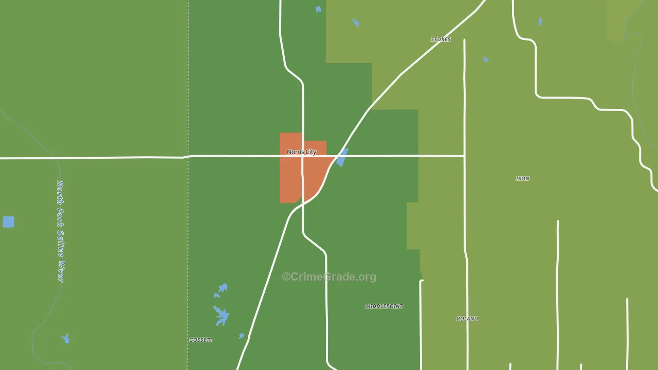 Norris City, IL Map of Drug-Related Crime Rates