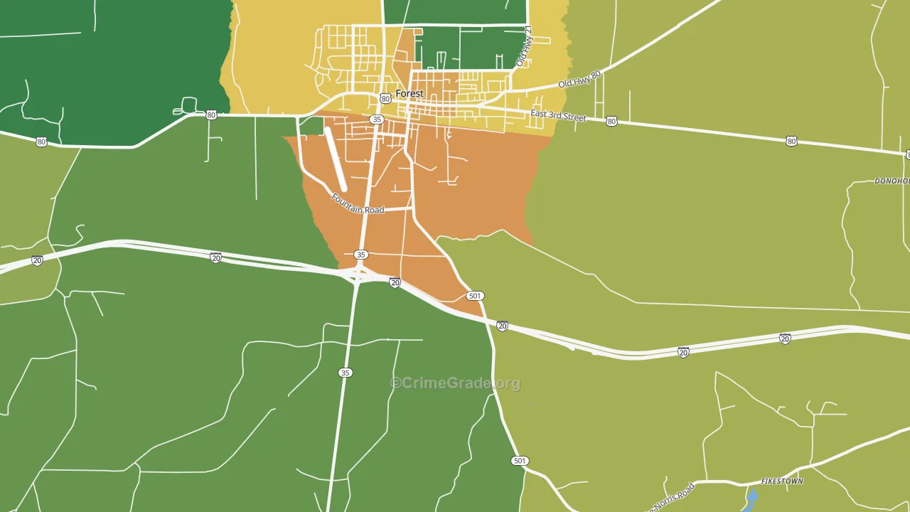 Norris, MS Map of Drug-Related Crime Rates