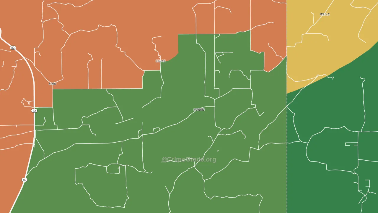 Norris, OK Map of Drug-Related Crime Rates