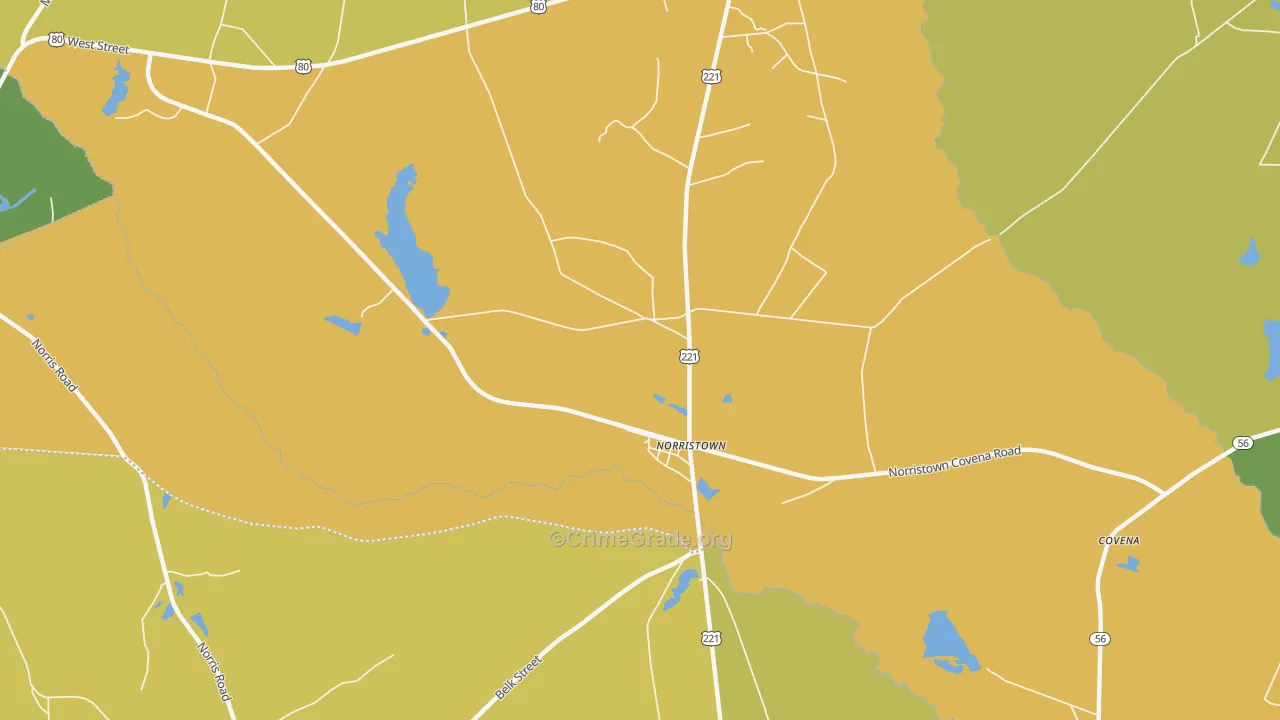 Norristown, GA Map of Drug-Related Crime Rates