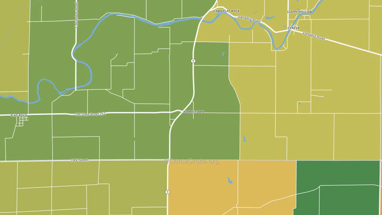 Norristown, IN Map of Drug-Related Crime Rates