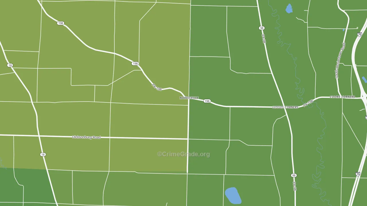 Norrisville, PA Map of Drug-Related Crime Rates