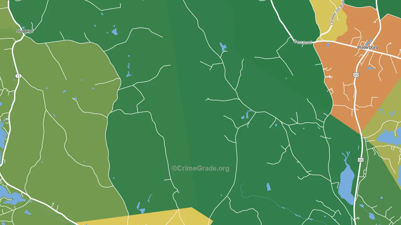 North Alfred, ME Map of Drug-Related Crime Rates