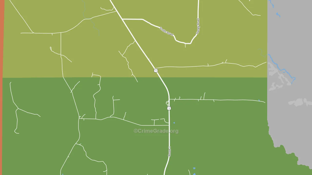 North Amity, ME Map of Drug-Related Crime Rates