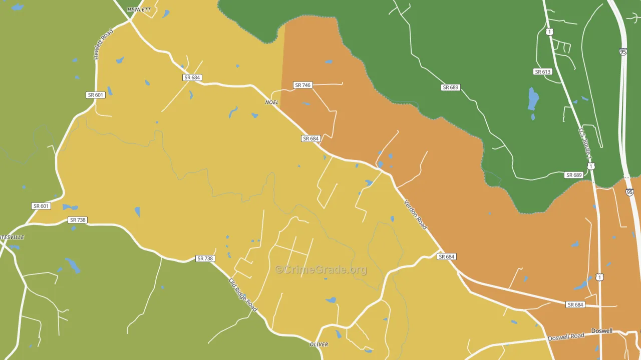 North Anna, VA Map of Drug-Related Crime Rates