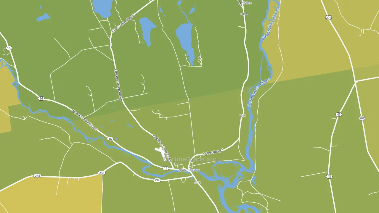 North Anson, ME Map of Drug-Related Crime Rates