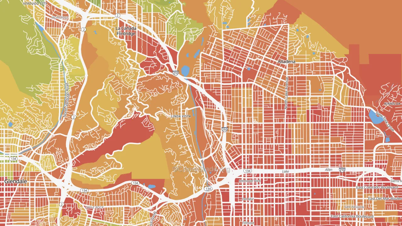North Arroyo, Pasadena, CA Map of Drug-Related Crime Rates