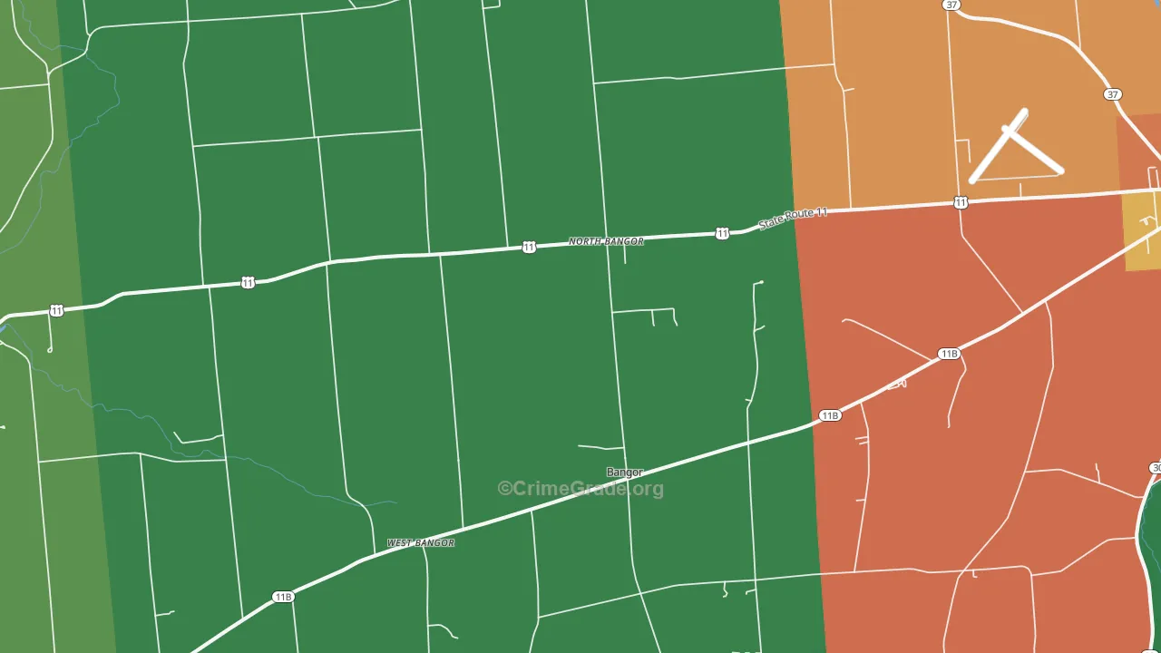 North Bangor, NY Map of Drug-Related Crime Rates