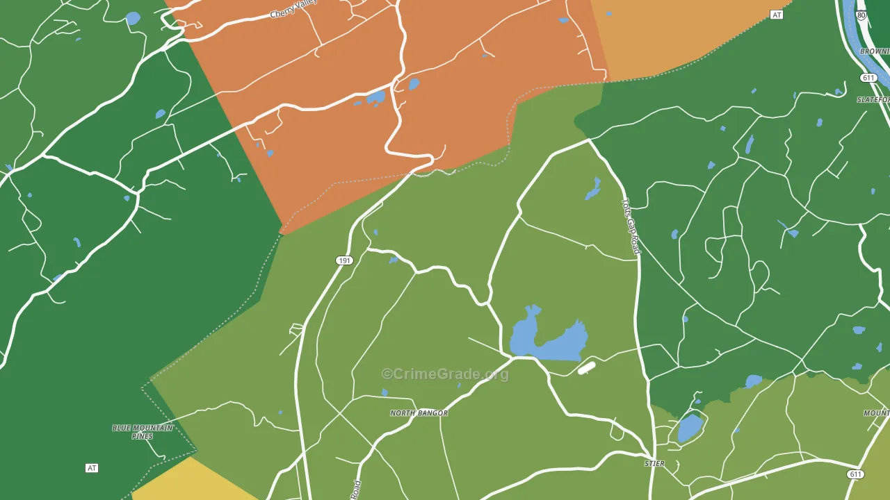 North Bangor, PA Map of Drug-Related Crime Rates
