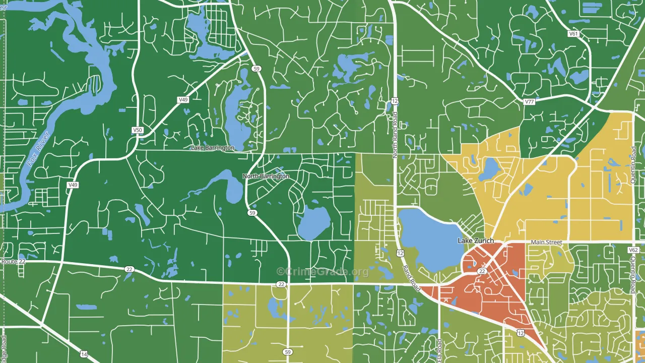 North Barrington, IL Map of Drug-Related Crime Rates