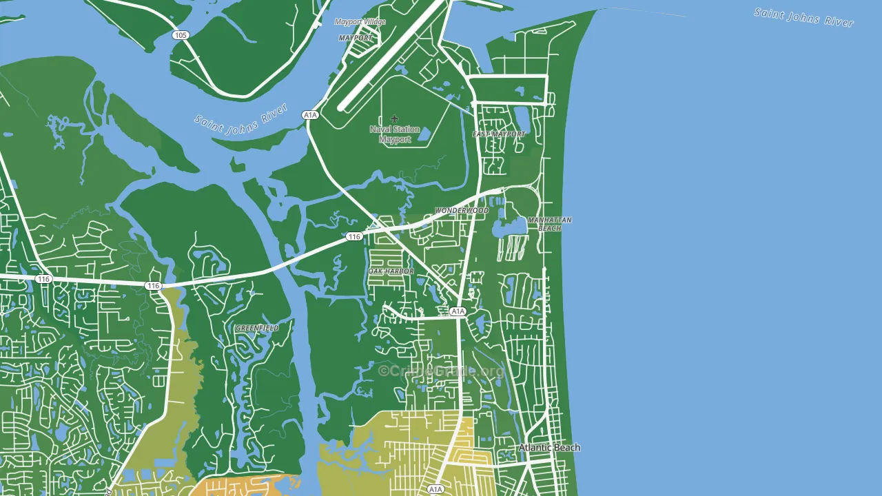 North Beach, Atlantic Beach, FL Map of Drug-Related Crime Rates