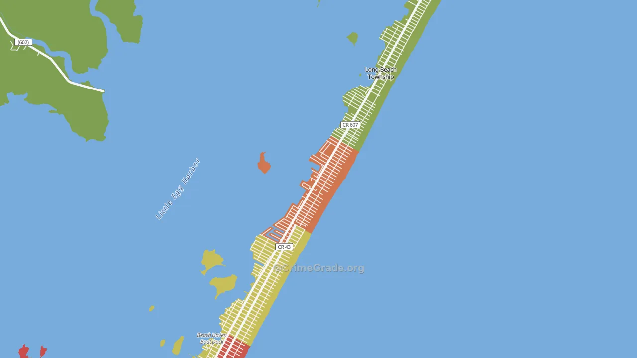 North Beach Haven, NJ Map of Drug-Related Crime Rates