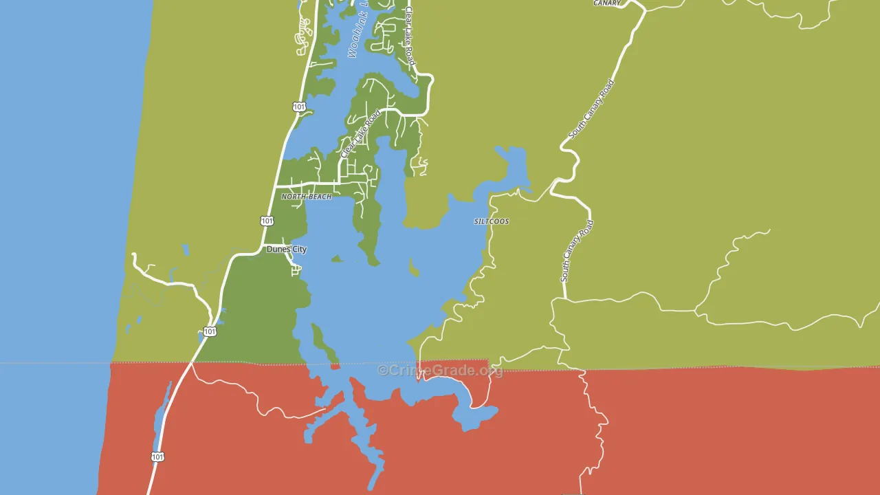 North Beach, OR Map of Drug-Related Crime Rates
