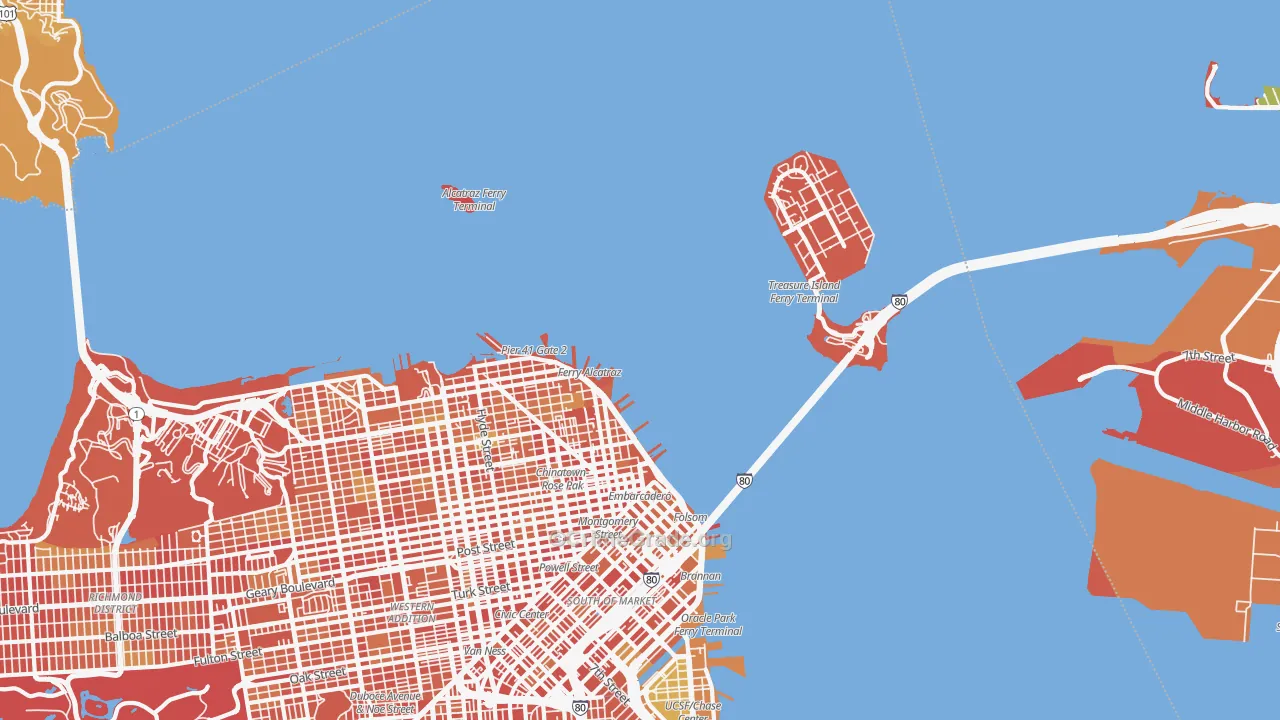 North Beach, San Francisco, CA Map of Drug-Related Crime Rates