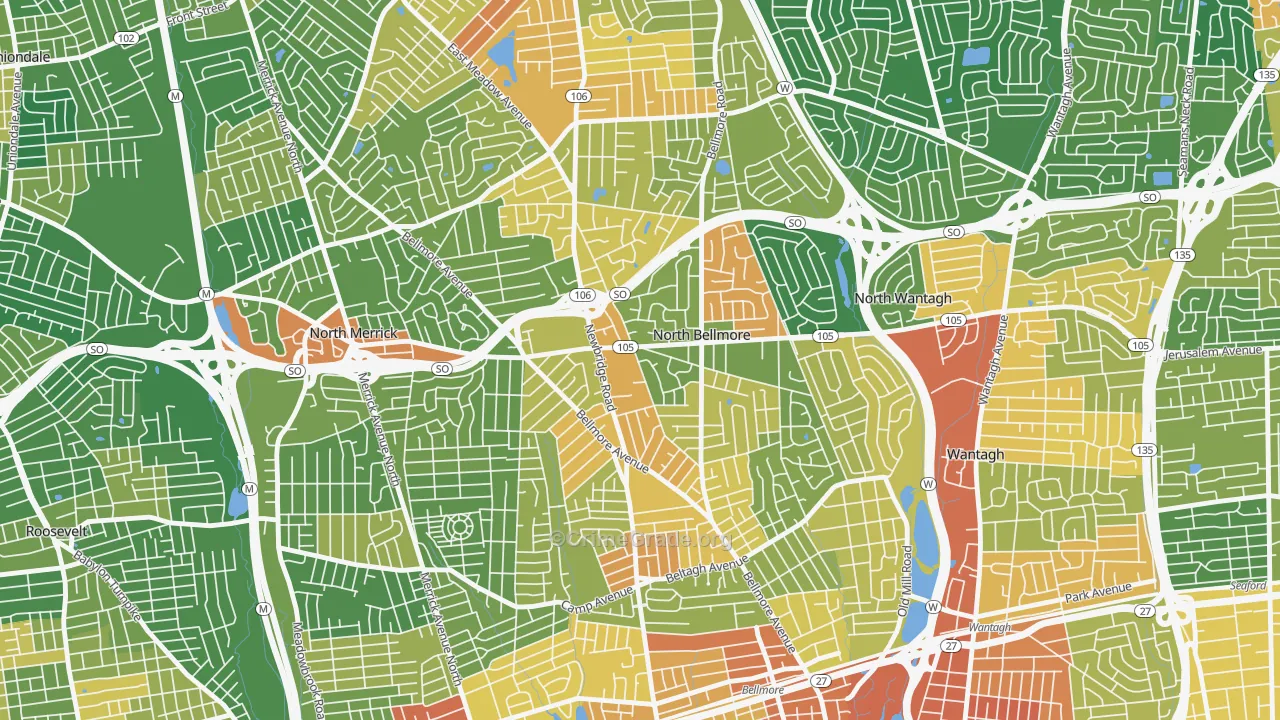 North Bellmore, NY Map of Drug-Related Crime Rates