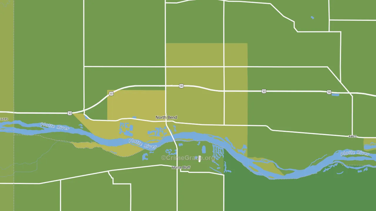 North Bend, NE Map of Drug-Related Crime Rates