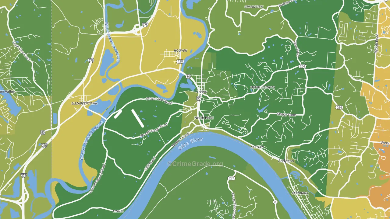 North Bend, OH Map of Drug-Related Crime Rates