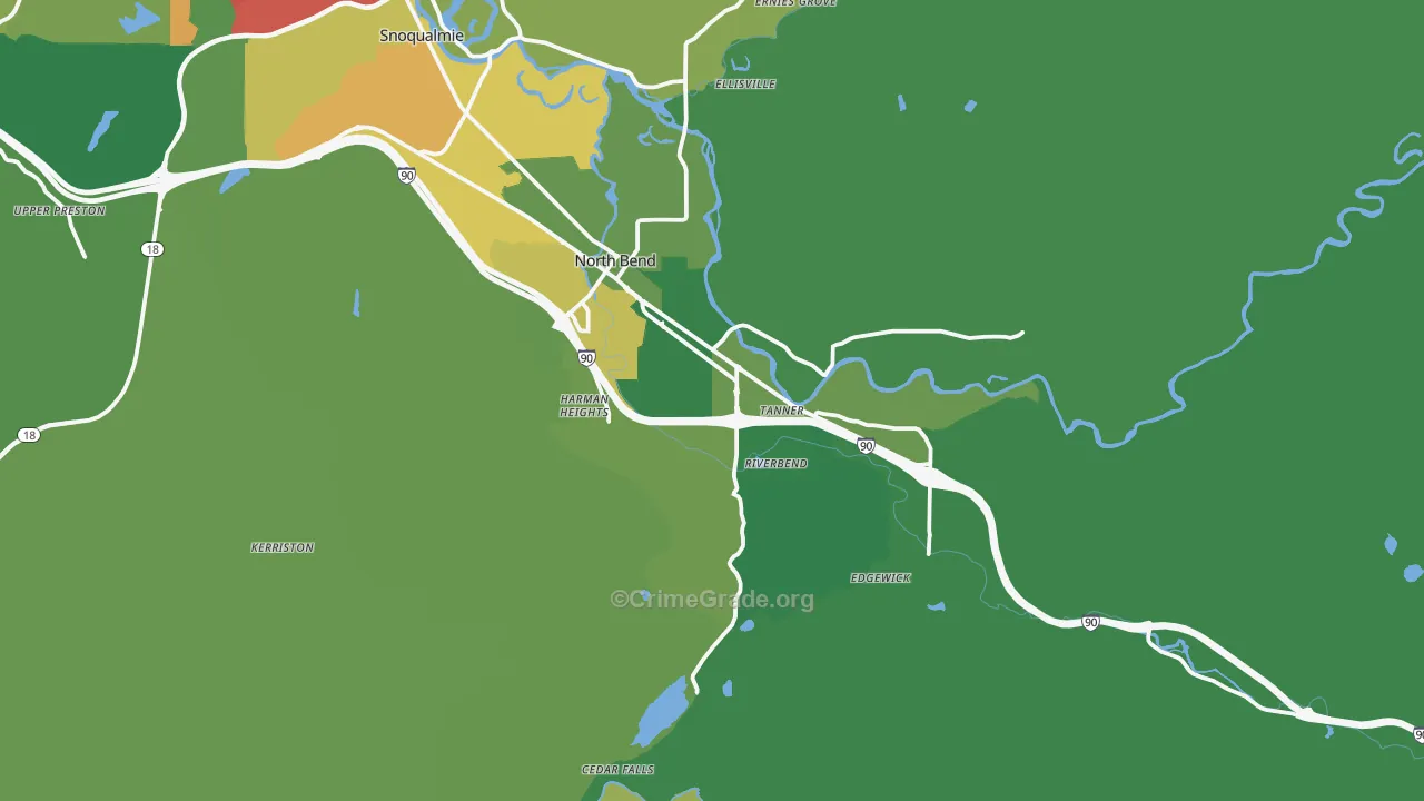 North Bend, WA Map of Drug-Related Crime Rates