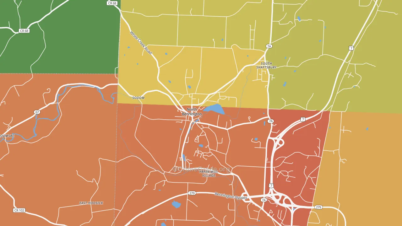 North Bennington, VT Map of Drug-Related Crime Rates
