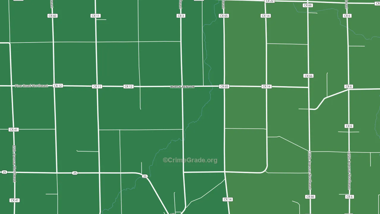North Benton, MN Map of Drug-Related Crime Rates