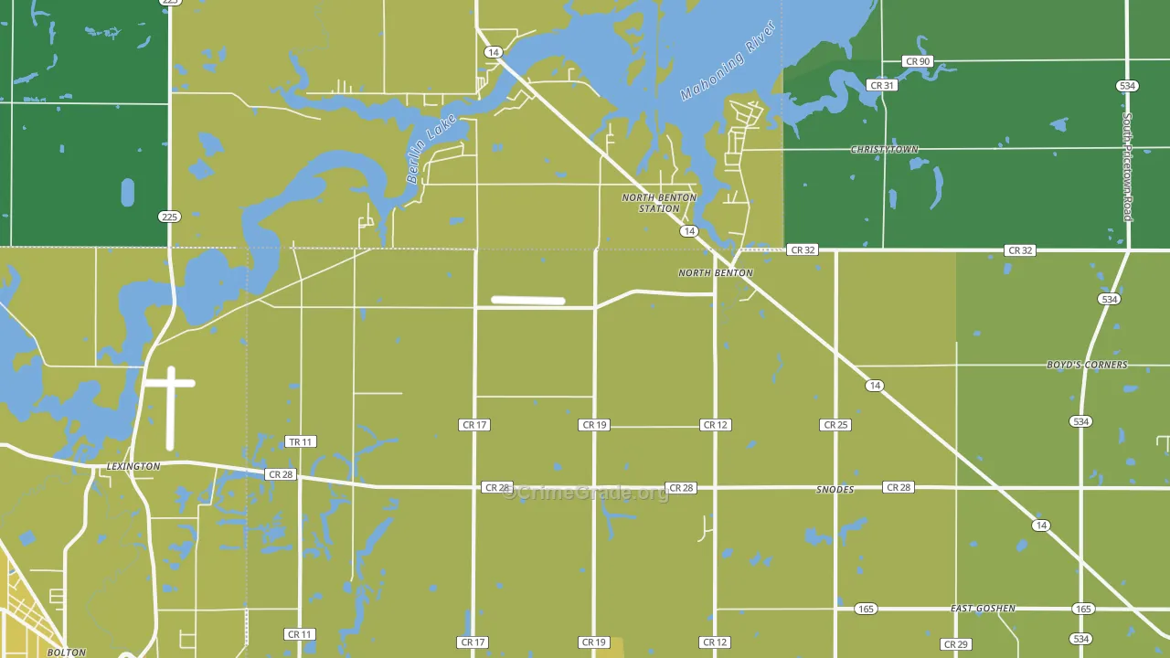 North Benton, OH Map of Drug-Related Crime Rates