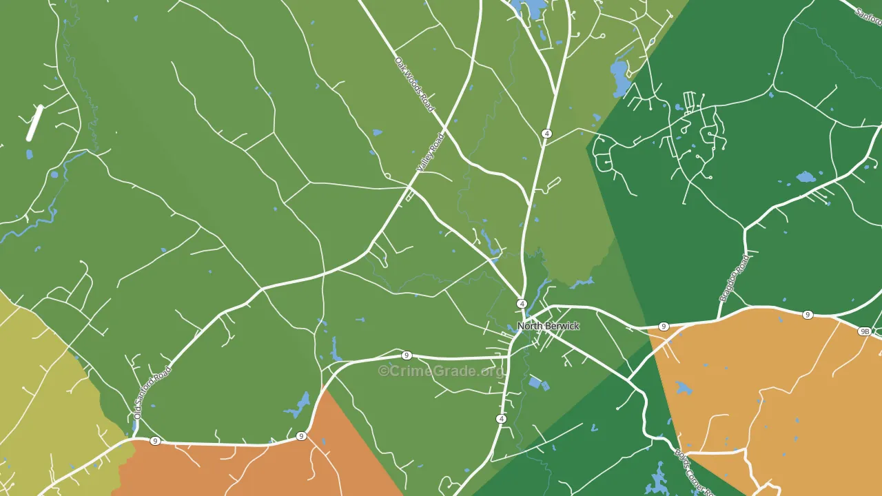 North Berwick, ME Map of Drug-Related Crime Rates