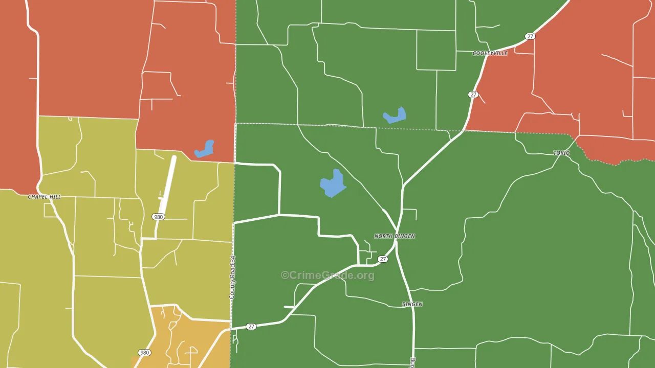 North Bingen, AR Map of Drug-Related Crime Rates