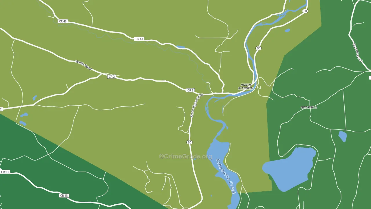 North Blenheim, NY Map of Drug-Related Crime Rates