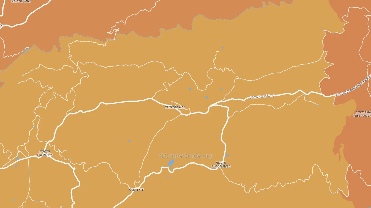 North Bloomfield, CA Map of Drug-Related Crime Rates