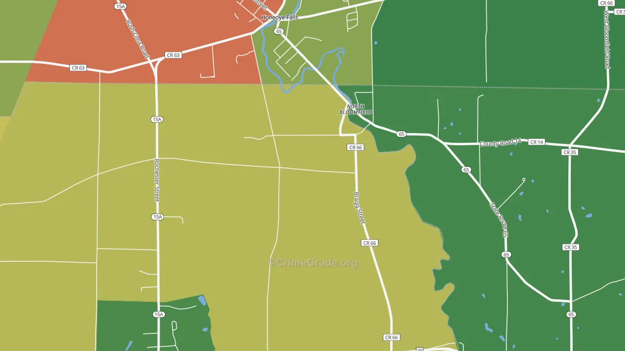 North Bloomfield, NY Map of Drug-Related Crime Rates