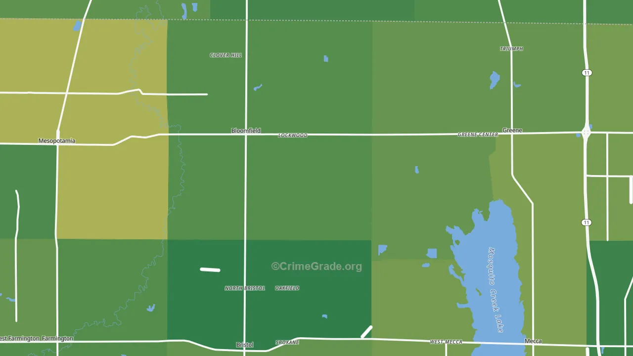 North Bloomfield, OH Map of Drug-Related Crime Rates