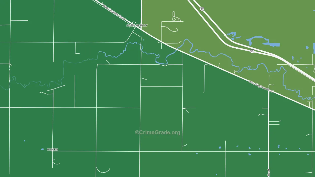 North Bradley, MI Map of Drug-Related Crime Rates