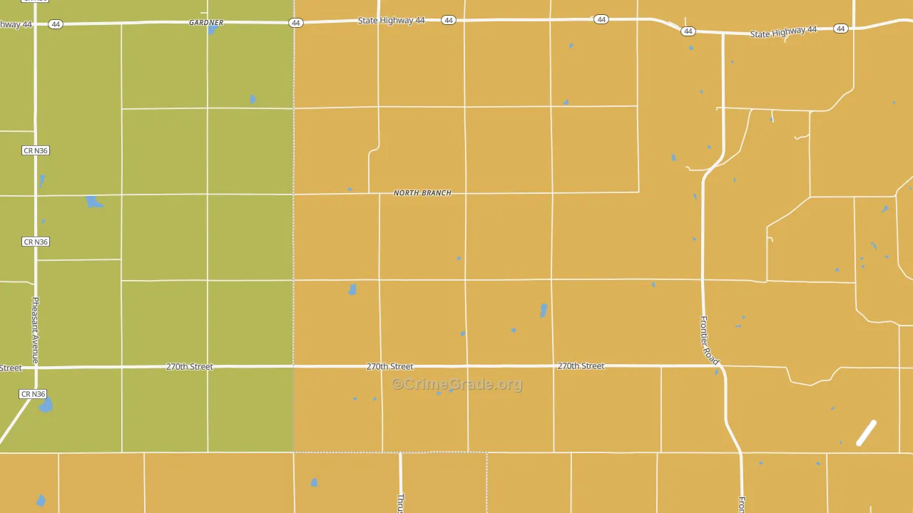North Branch, IA Map of Drug-Related Crime Rates